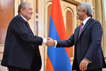 Le président Serzh Sargsyan et candidat à la présidence de l'Arménie Armen Sargsyan nommé à l'APR
